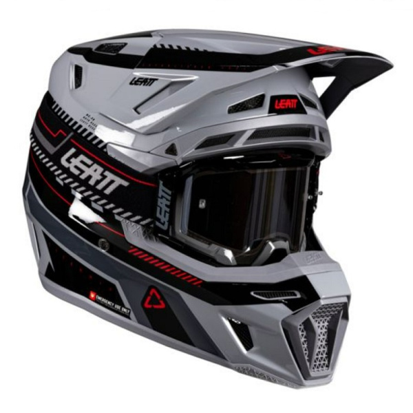 Leatt Шлем кроссовый 8.5 Grey V26 + очки Velocity 5.5