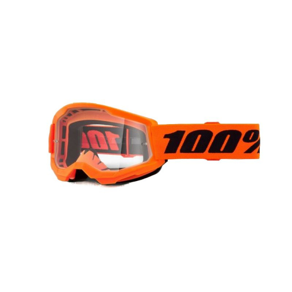 100% Очки подростковые Strata 2 Junior 2024 Neon Orange / Clear