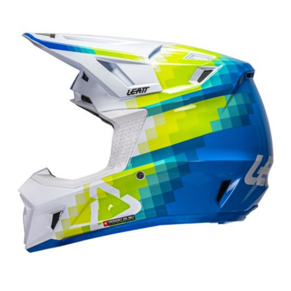 Leatt Шлем кроссовый  7.5 V26 Pixel Blue + очки Velocity 4.5