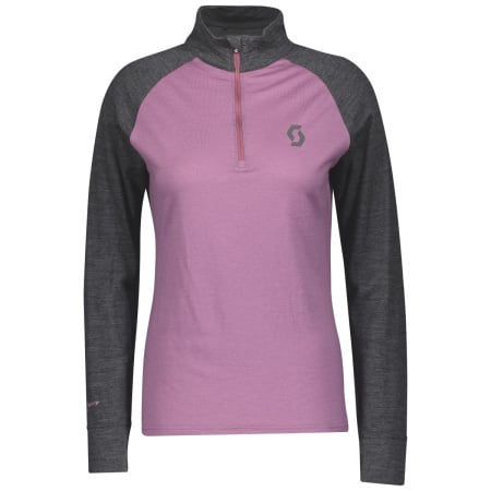 Scott Термокофта женская  Zip Defined Merino dark grey melange/cassis pink