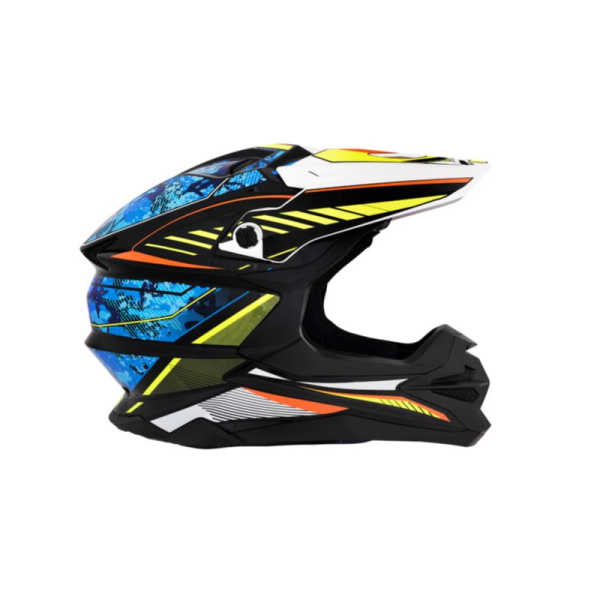 Desment Шлем кроссовый Raptor White-Yellow-Blue graphic