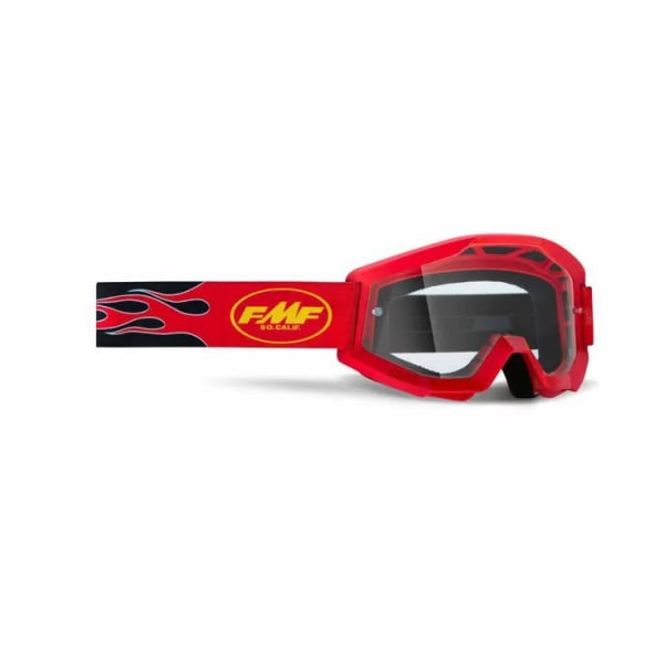 100% Очки FMF YOUTH Powercore Flame Red/Clear Lens