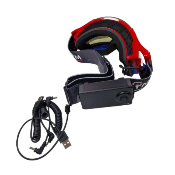 AiM Очки снегоходные с магнитной линзой и подогревом (PRO) 31-107 Accu Heated Red-Blue Glossy