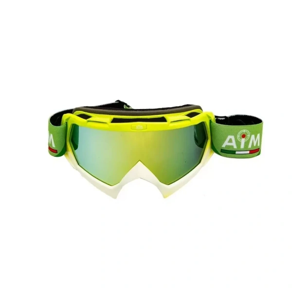 AiM Очки кроссовые (PRO) 157-900 Lime-White Glossy